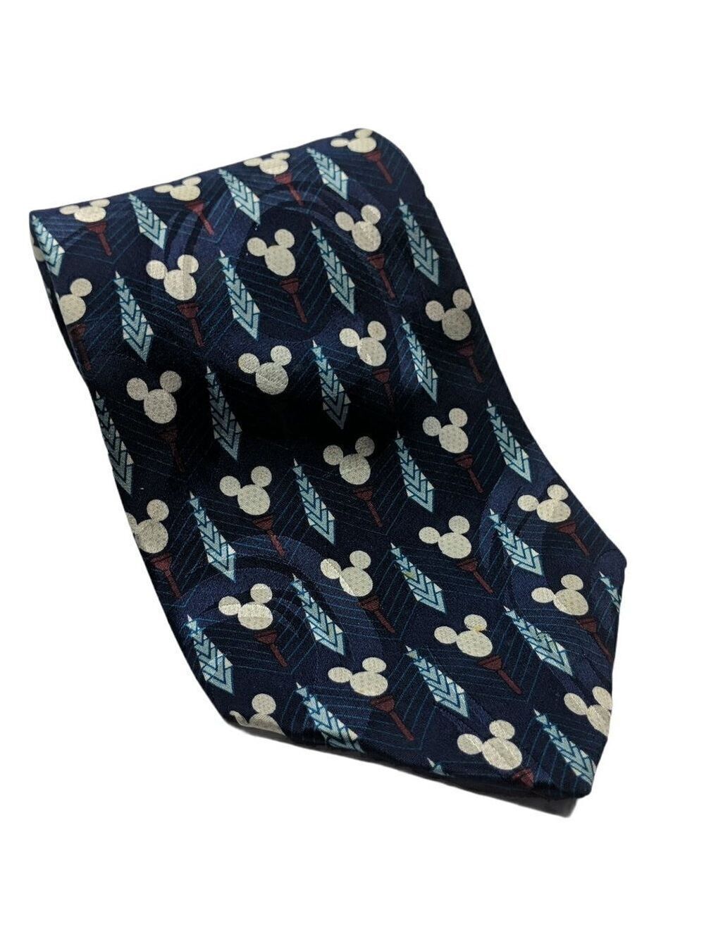 Disney Store Mickey Mouse Blue Silk Tie